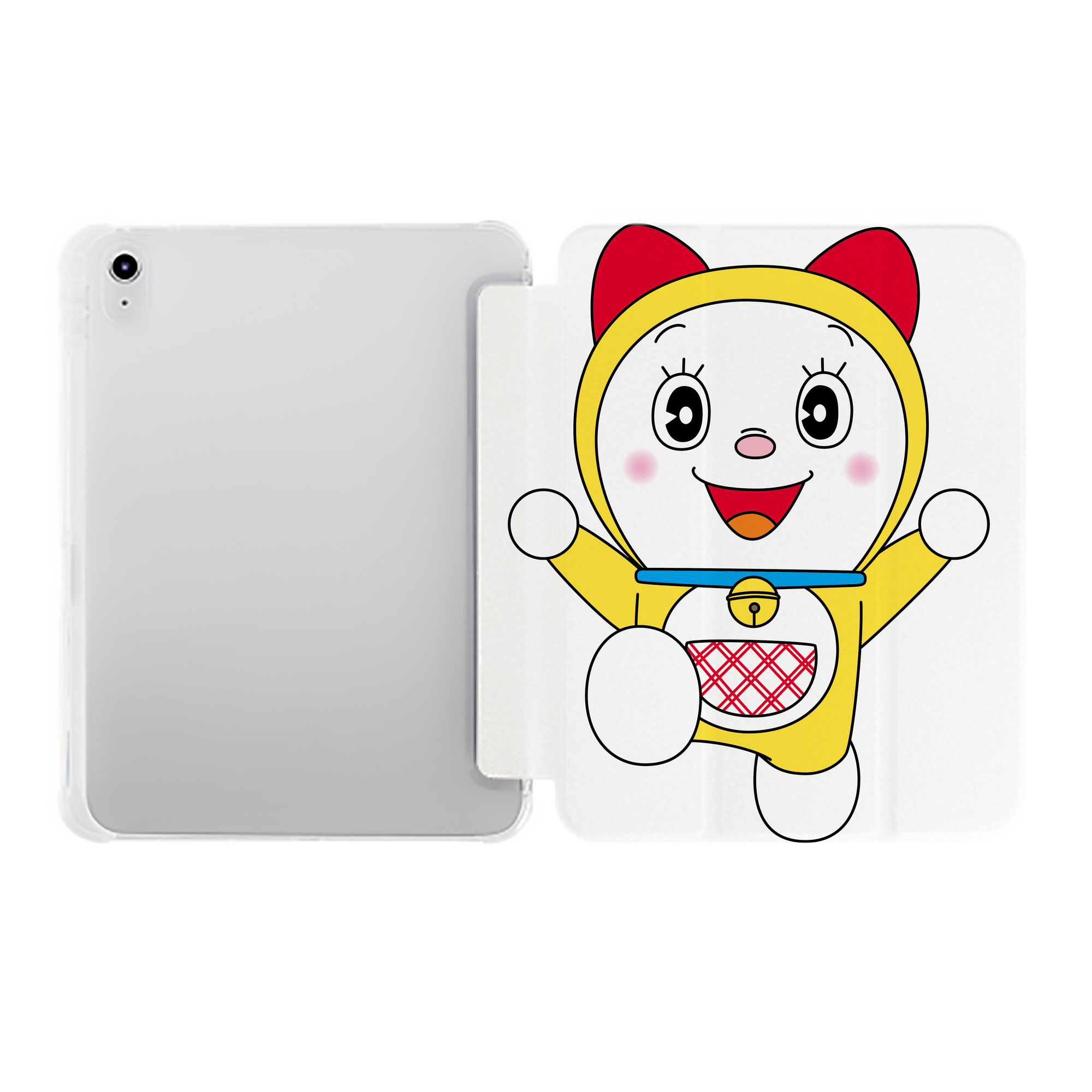 （画像用） ドラえもん ドラミ Doraemon Dorami IPad ケース ペン収納付き 三つ折りスタンド PUレザー×シリコン 対応機種9.5/10.5/10.9インチ